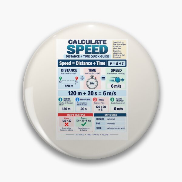 Item preview, Calculate Speed – Distance ÷ Time Science Classroom Poster designed and sold by astersgraphics.