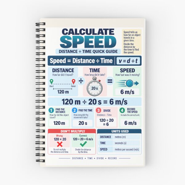 Item preview, Calculate Speed – Distance ÷ Time Science Classroom Poster designed and sold by astersgraphics.