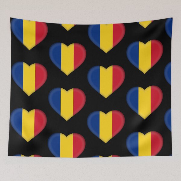 Item preview, Romanian 3D Flag Heart Romania Love Design designed and sold by YAZ.
