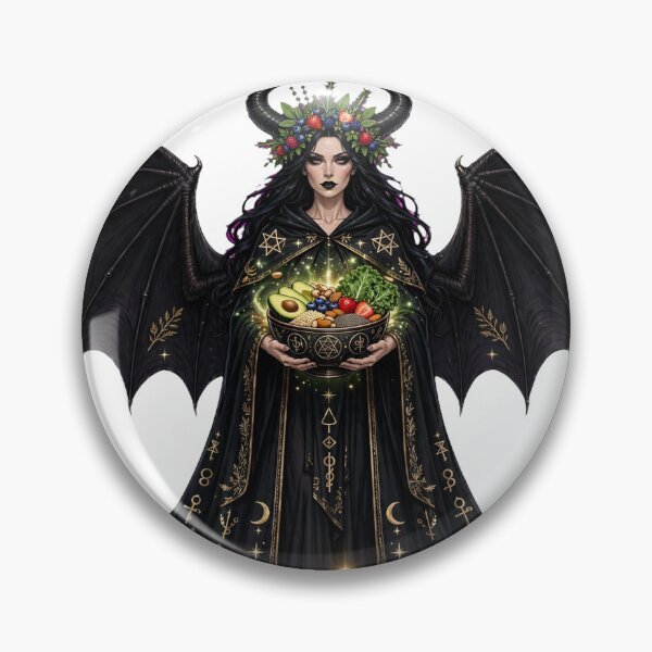 Item preview,  Healthy Food Lilith - Gothic Superfood Goddess with Gold Text - Dark Vegan Queen designed and sold by Csaba1983.