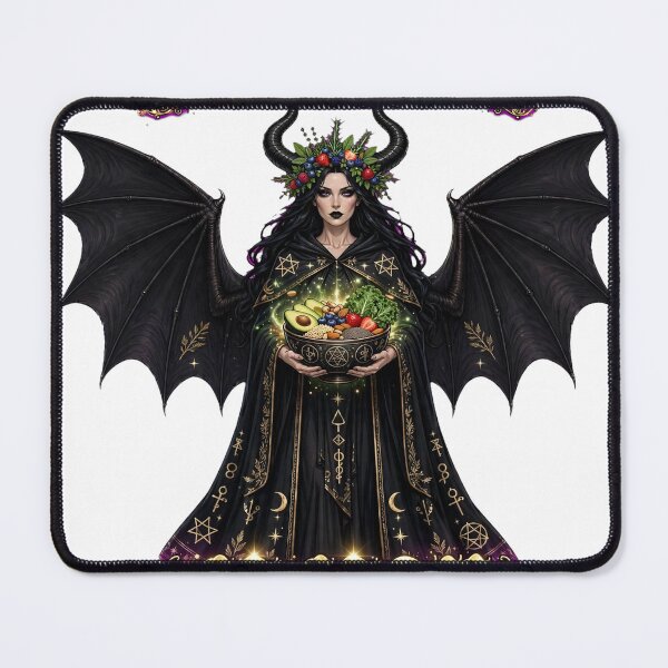 Item preview, Healthy Food Lilith - Gothic Superfood Goddess with Gold Text - Dark Vegan Queen designed and sold by Csaba1983.