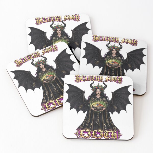 Item preview,  Healthy Food Lilith - Gothic Superfood Goddess with Gold Text - Dark Vegan Queen designed and sold by Csaba1983.