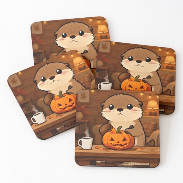Item preview, Cozy Sea Otter Carving Pumpkin designed and sold by Otterbean.