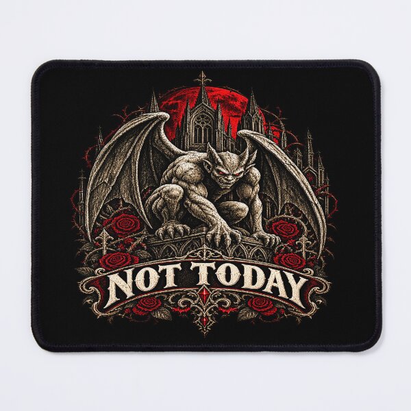 Item preview, Not Today Gargoyle – Gothic Cathedral Dark Fantasy designed and sold by TheInkRaven.