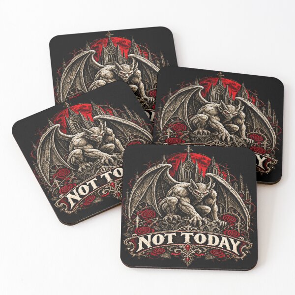 Item preview, Not Today Gargoyle – Gothic Cathedral Dark Fantasy designed and sold by TheInkRaven.