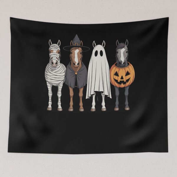 Item preview, Spooky Ghost Horse Pumpkin Halloween Skeleton designed and sold by ALICIAxGONZALEZ.