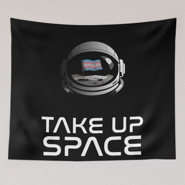 Item preview, Take Up Space - Transgender Flag Space Poster designed and sold by Wokey Dokey.