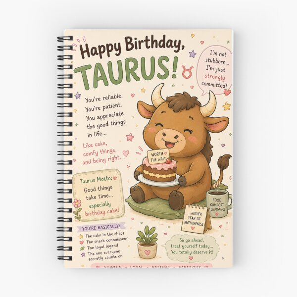 Item preview, Funny Taurus Birthday Cake Cute Cow Zodiac Illustration designed and sold by MysticPurpleHue.