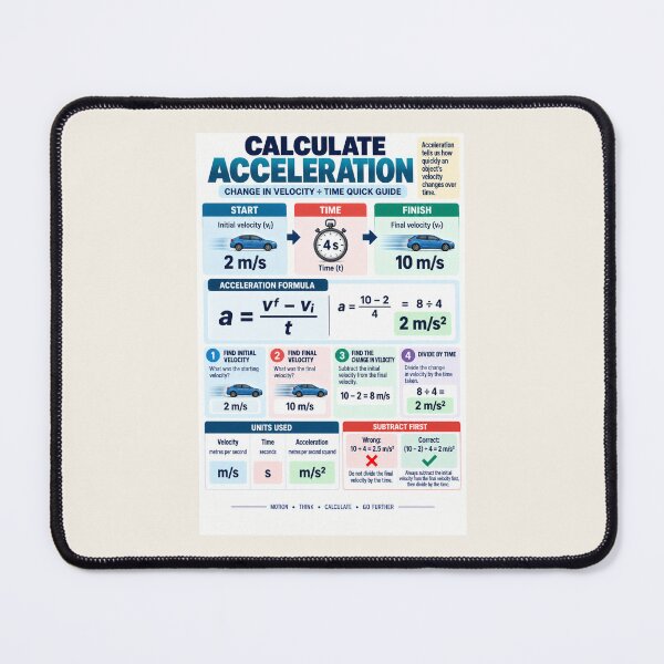 Item preview, Calculate Acceleration – Change in Velocity ÷ Time Science Classroom Poster designed and sold by astersgraphics.