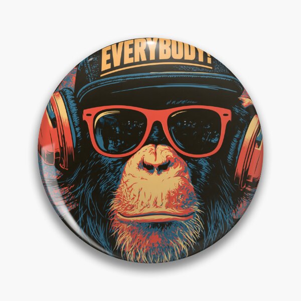Item preview, DJ Monkey with Headphones EVERYBODY Pop Art designed and sold by GrinGalore.