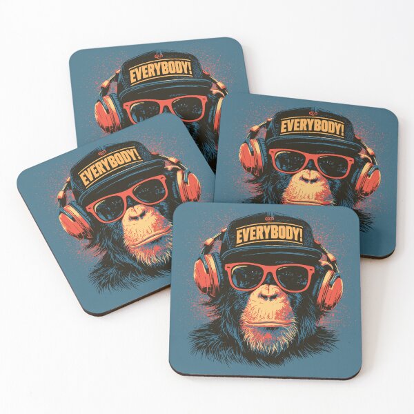 Item preview, DJ Monkey with Headphones EVERYBODY Pop Art designed and sold by GrinGalore.