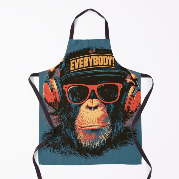 Item preview, DJ Monkey with Headphones EVERYBODY Pop Art designed and sold by GrinGalore.