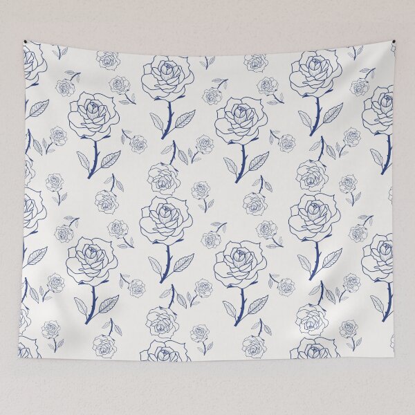 Item preview, Flora pattern blue rose designed and sold by LifeTU.
