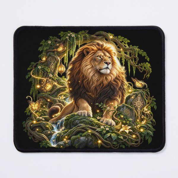 Item preview, Enchanted Lion – Majestic Forest Fantasy designed and sold by TroviTutto.