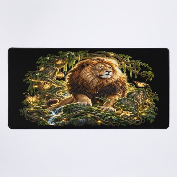 Item preview, Enchanted Lion – Majestic Forest Fantasy designed and sold by TroviTutto.