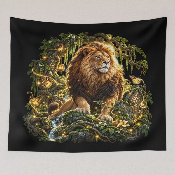 Item preview, Enchanted Lion – Majestic Forest Fantasy designed and sold by TroviTutto.