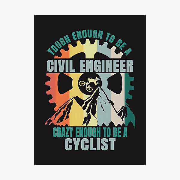 Item preview, Civil Engineer and Cyclist Graphic Design for Engineering and Cycling Enthusiasts designed and sold by YUKAdesign.