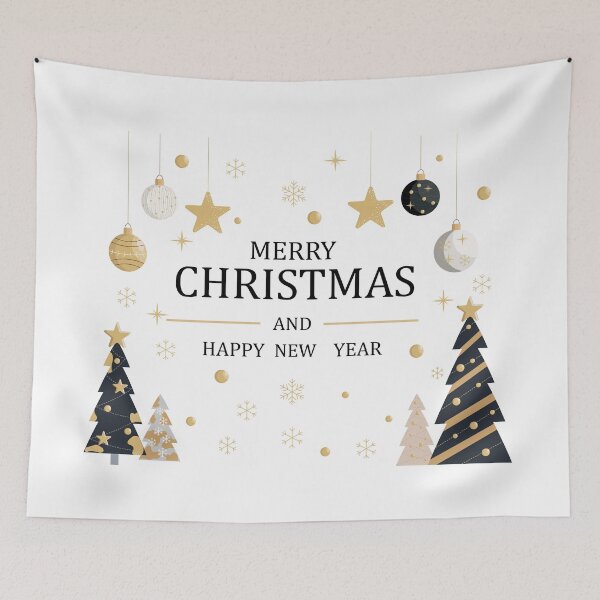 Item preview, Merry Christmas and Happy New Year Elegant Navy Gold Greeting Card with Floral Frame designed and sold by DoveArtDesigns.