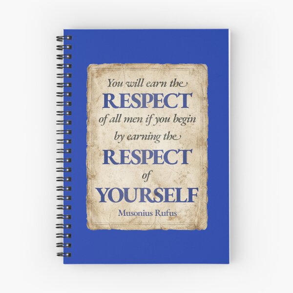 Item preview, You Will Earn the Respect of All Men if You Begin by Earning the Respect of Yourself - Musonius Rufus - Vintage Distressed Stoic Quote - Egyptian Blue Version designed and sold by Stoic Core.