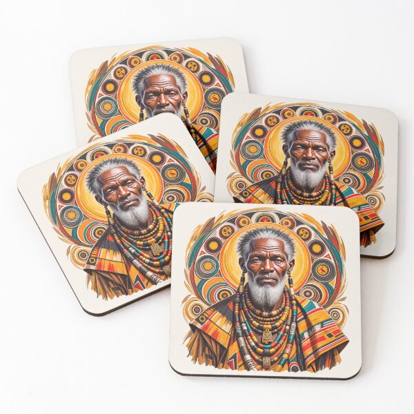 Item preview, African Spiritual Elder Portrait Art | Ancestral Wisdom Keeper | African Spirituality Wall Art designed and sold by 'VARI'.