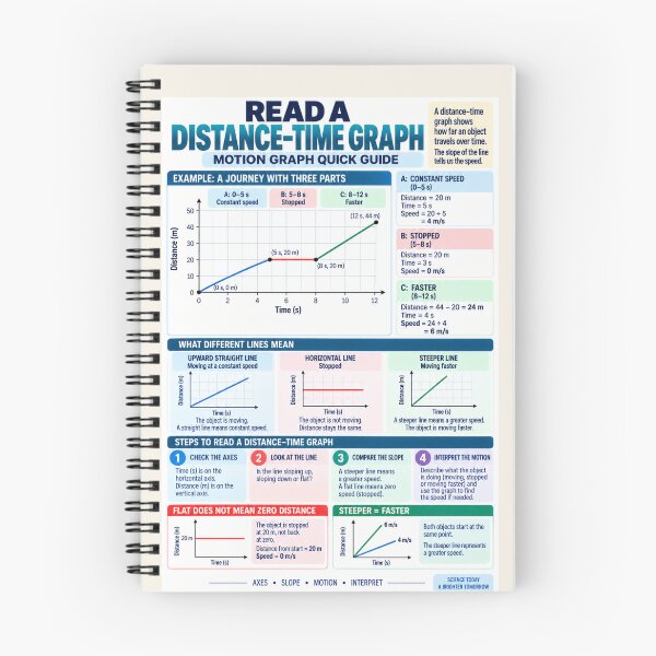 Item preview, Read a Distance–Time Graph – Motion Science Classroom Poster designed and sold by astersgraphics.
