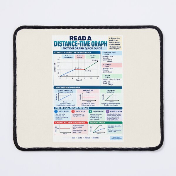 Item preview, Read a Distance–Time Graph – Motion Science Classroom Poster designed and sold by astersgraphics.