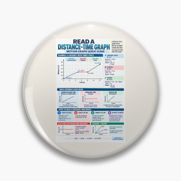 Item preview, Read a Distance–Time Graph – Motion Science Classroom Poster designed and sold by astersgraphics.