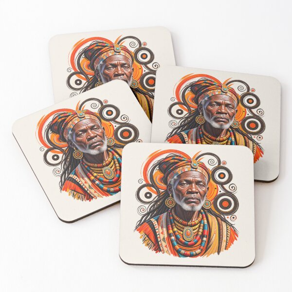 Item preview, African Spiritual Elder Portrait Art | Ancestral Wisdom Keeper | African Spirituality Wall Art designed and sold by 'VARI'.