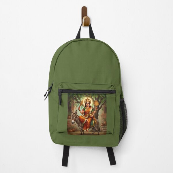 Item preview, Sheetla Mata Riding Donkey Devotional Art designed and sold by hutofdesigns.