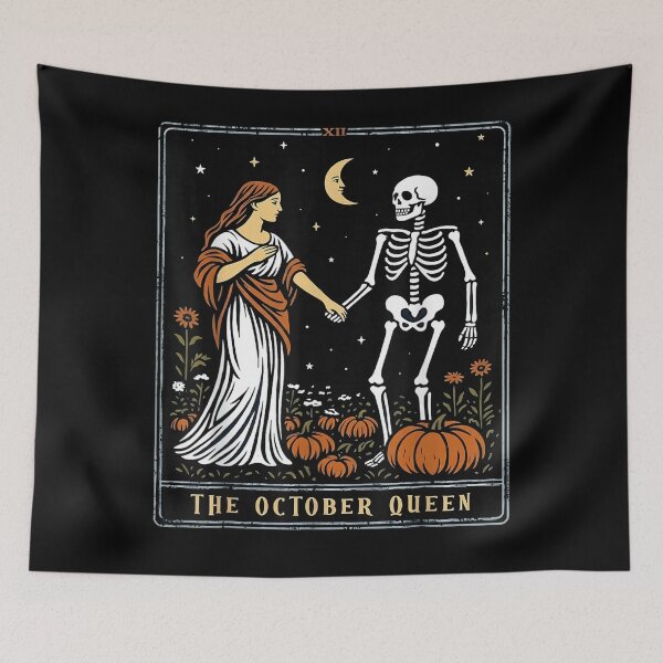 Item preview, The October Queen Tarot Card Halloween Skeleton Aesthetic designed and sold by ALICIAxGONZALEZ.