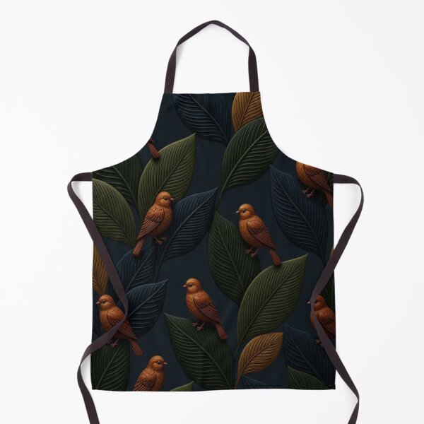 Item preview, Ornate Bronze Birds on Textured Dark Leaves - Moody Botanical Art designed and sold by Breezes-of-Ida.