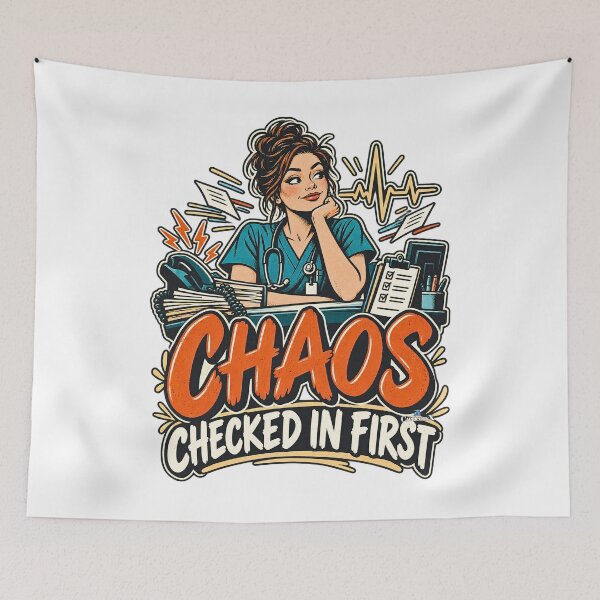 Item preview, ER Nurse Chaos Checked In First designed and sold by EvergreenPark - Tee Studio.