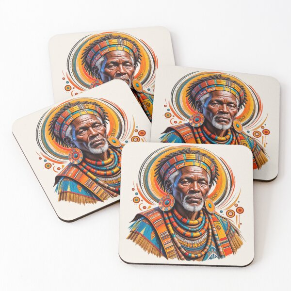 Item preview, African Spiritual Elder Portrait Art | Ancestral Wisdom Keeper | African Spirituality Wall Art designed and sold by 'VARI'.