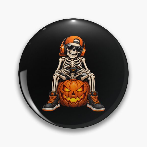 Artikelvorschau, Skeleton Gamer Pumpkin Halloween Controller T-Shirt entworfen und verkauft von vinhle-olive.
