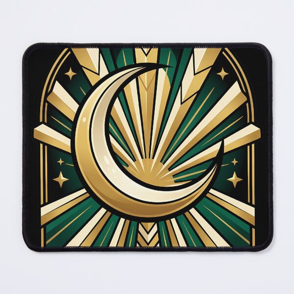 Item preview, Neo Deco Gold Sunburst Moon Sticker designed and sold by Fun2Fentastic.
