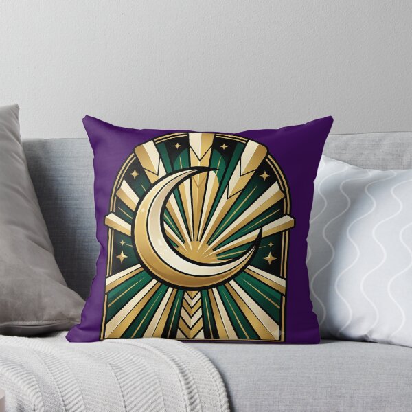 Item preview, Neo Deco Gold Sunburst Moon Sticker designed and sold by Fun2Fentastic.