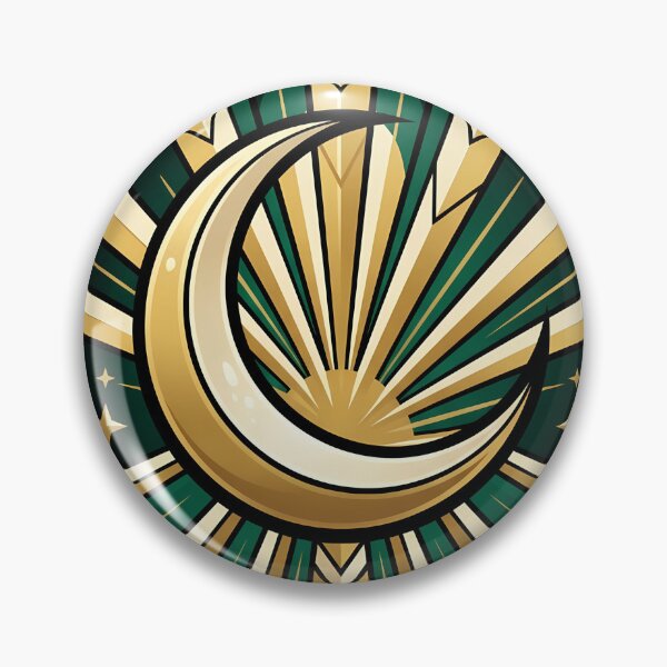 Item preview, Neo Deco Gold Sunburst Moon Sticker designed and sold by Fun2Fentastic.