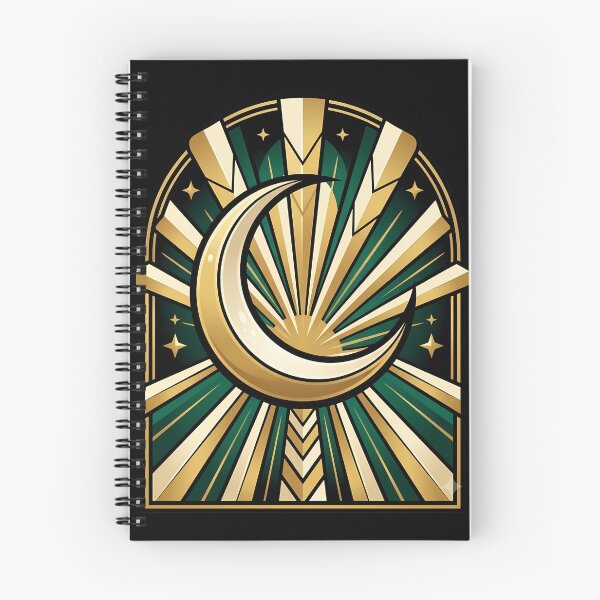 Item preview, Neo Deco Gold Sunburst Moon Sticker designed and sold by Fun2Fentastic.