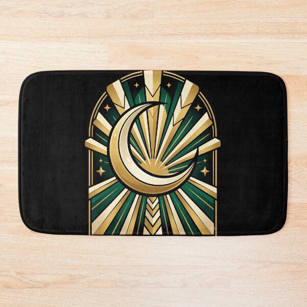 Item preview, Neo Deco Gold Sunburst Moon Sticker designed and sold by Fun2Fentastic.