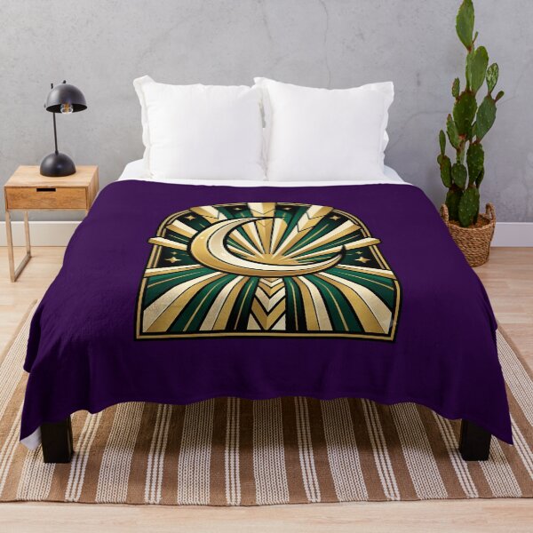 Item preview, Neo Deco Gold Sunburst Moon Sticker designed and sold by Fun2Fentastic.