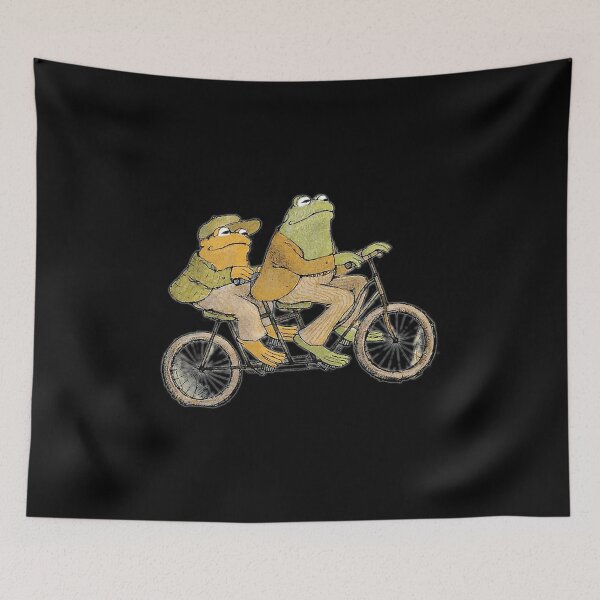 Item preview, Frog And Toad Riding Tandem Bicycle Friendship Art designed and sold by emangimut.