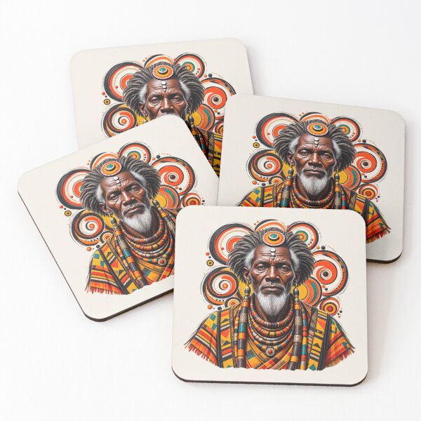 Item preview, African Spiritual Elder Portrait Art | Ancestral Wisdom Keeper | African Spirituality Wall Art designed and sold by 'VARI'.