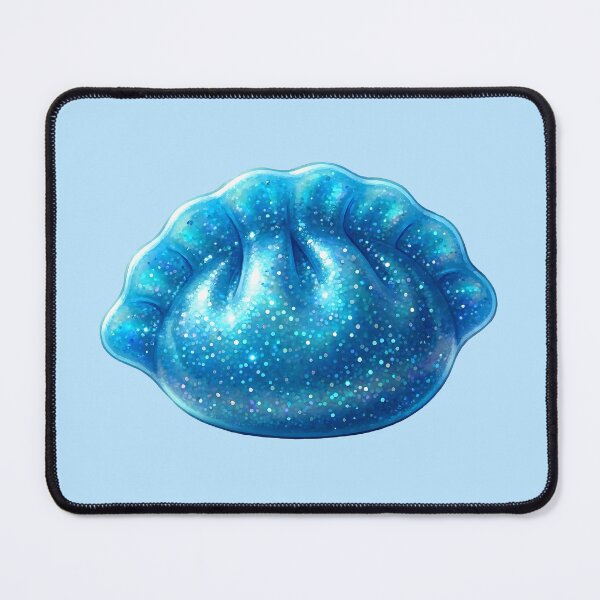 Item preview, Blue Glitter Dim Sum Dumpling – Fantasy Kawaii Food designed and sold by EmeraldeaArt.
