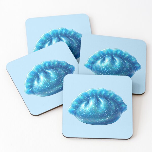 Item preview, Blue Glitter Dim Sum Dumpling – Fantasy Kawaii Food designed and sold by EmeraldeaArt.