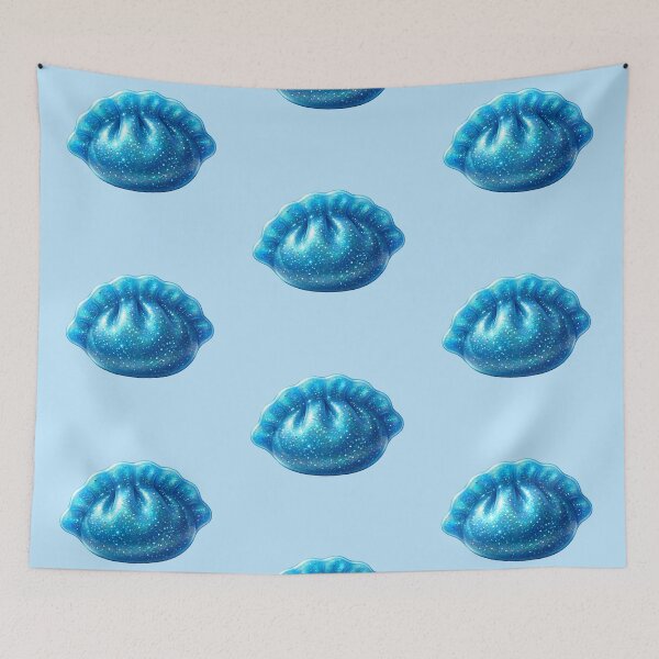 Item preview, Blue Glitter Dim Sum Dumpling – Fantasy Kawaii Food designed and sold by EmeraldeaArt.