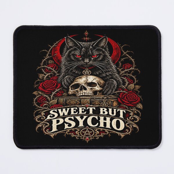 Item preview, Sweet But Psycho Gothic Cat designed and sold by TheInkRaven.
