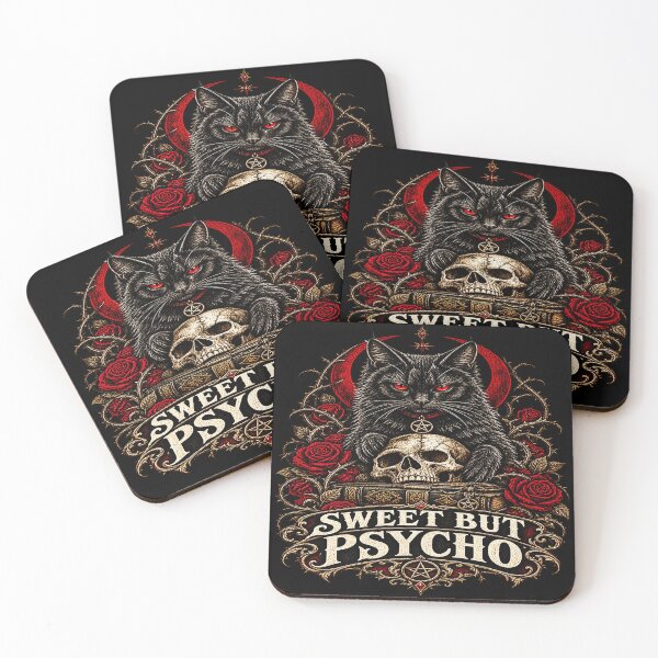 Item preview, Sweet But Psycho Gothic Cat designed and sold by TheInkRaven.