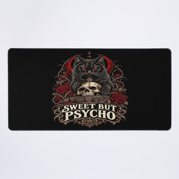 Item preview, Sweet But Psycho Gothic Cat designed and sold by TheInkRaven.
