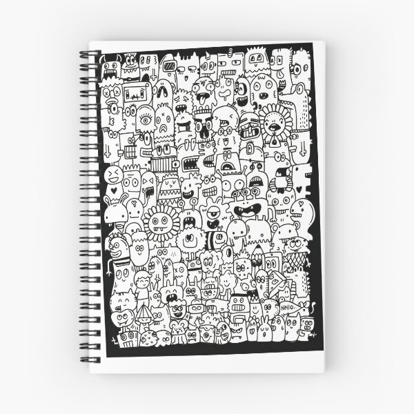 Item preview, Laughing Doodle Monsters - Happy Funny Creatures Pattern designed and sold by Vivid Pixel Studio.