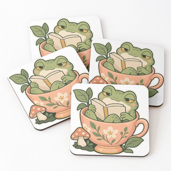 Item preview, Cozy Reading Frog in a Floral Teacup – Cottagecore Book Lover designed and sold by Pixel & Ponder.